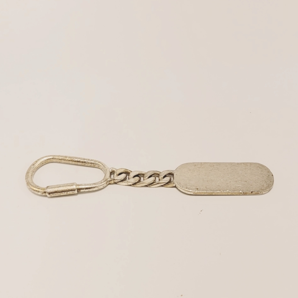 Vintage Solid Silver Keyring name tag in very good condition
